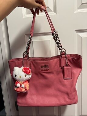 Vintage Coach Leather Pink Tote shoulder Bag